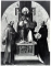 Saint Petronius enthroned with saints Francis and Dominic
